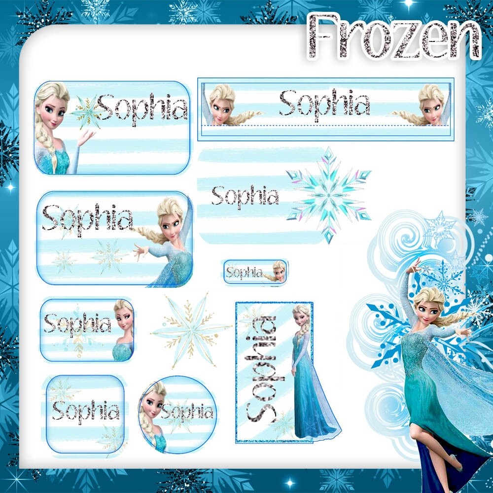 Kit Digital Etiqueta escolar para imprimir Frozen EE V3