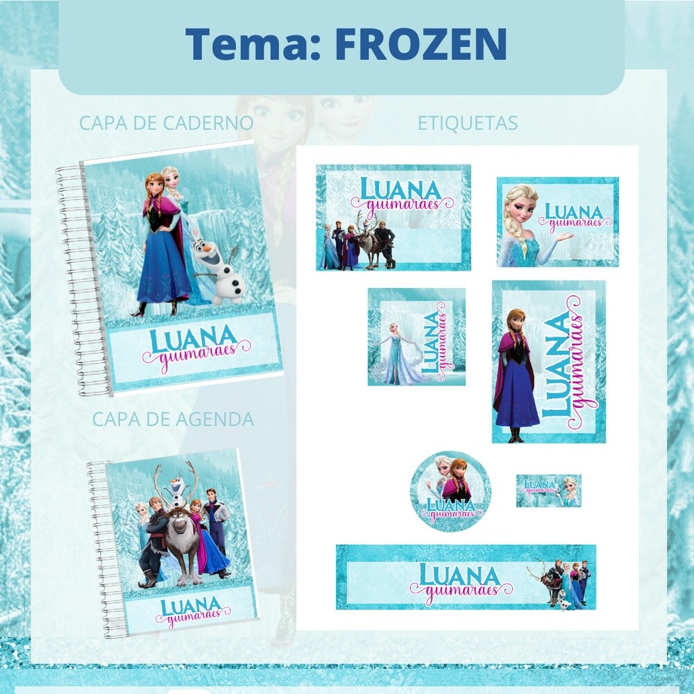 Kit Digital Etiqueta escolar para imprimir Frozen EE V7
