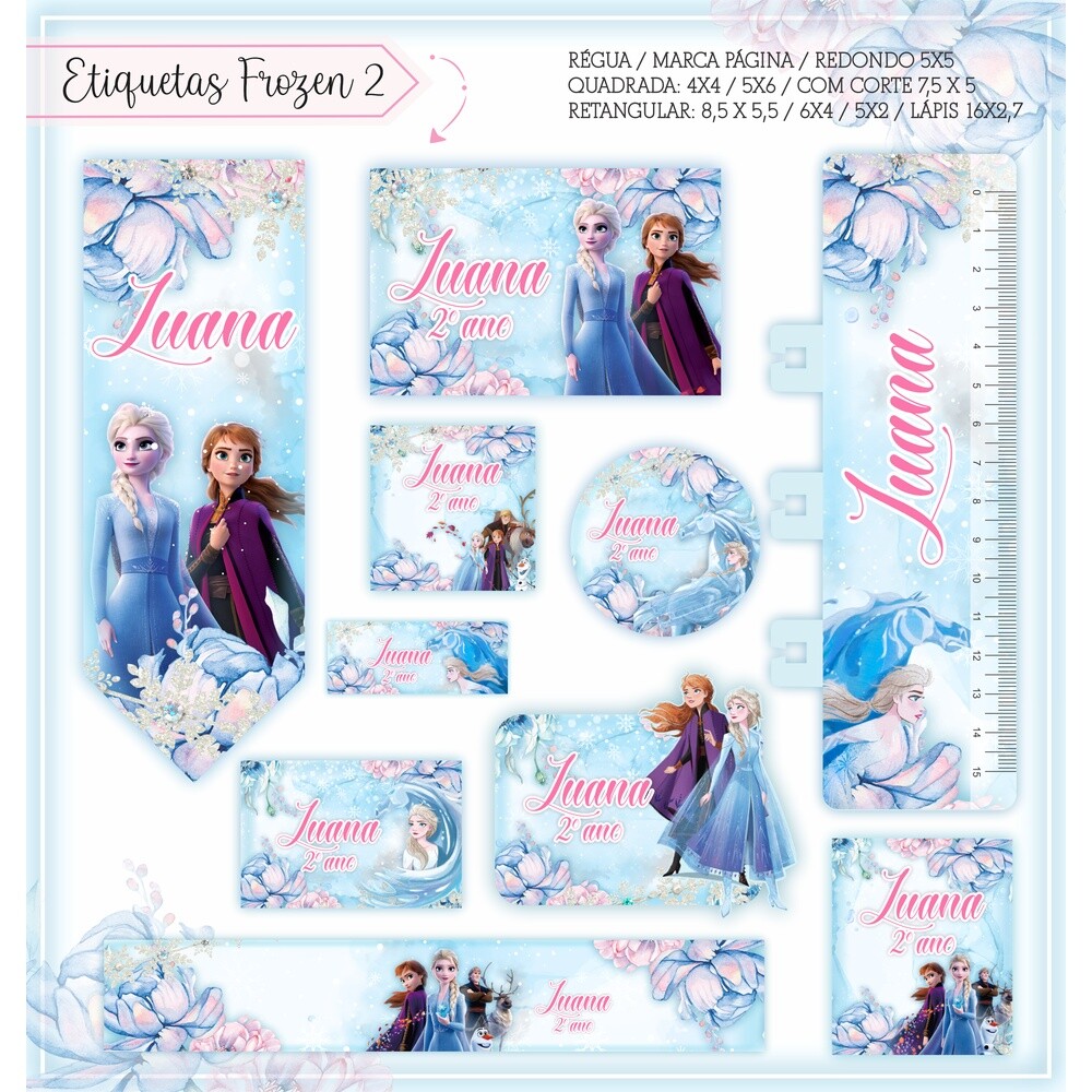 Kit Digital Etiqueta escolar para imprimir Frozen EE V8