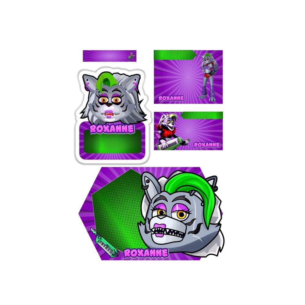 Arquivo Etiqueta Escolar five nights at freddy's Roxanne formato 