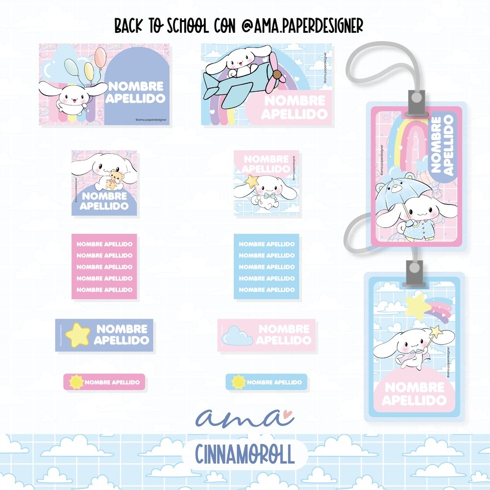 Arquivo Etiqueta Escolar CINNAMOROLL