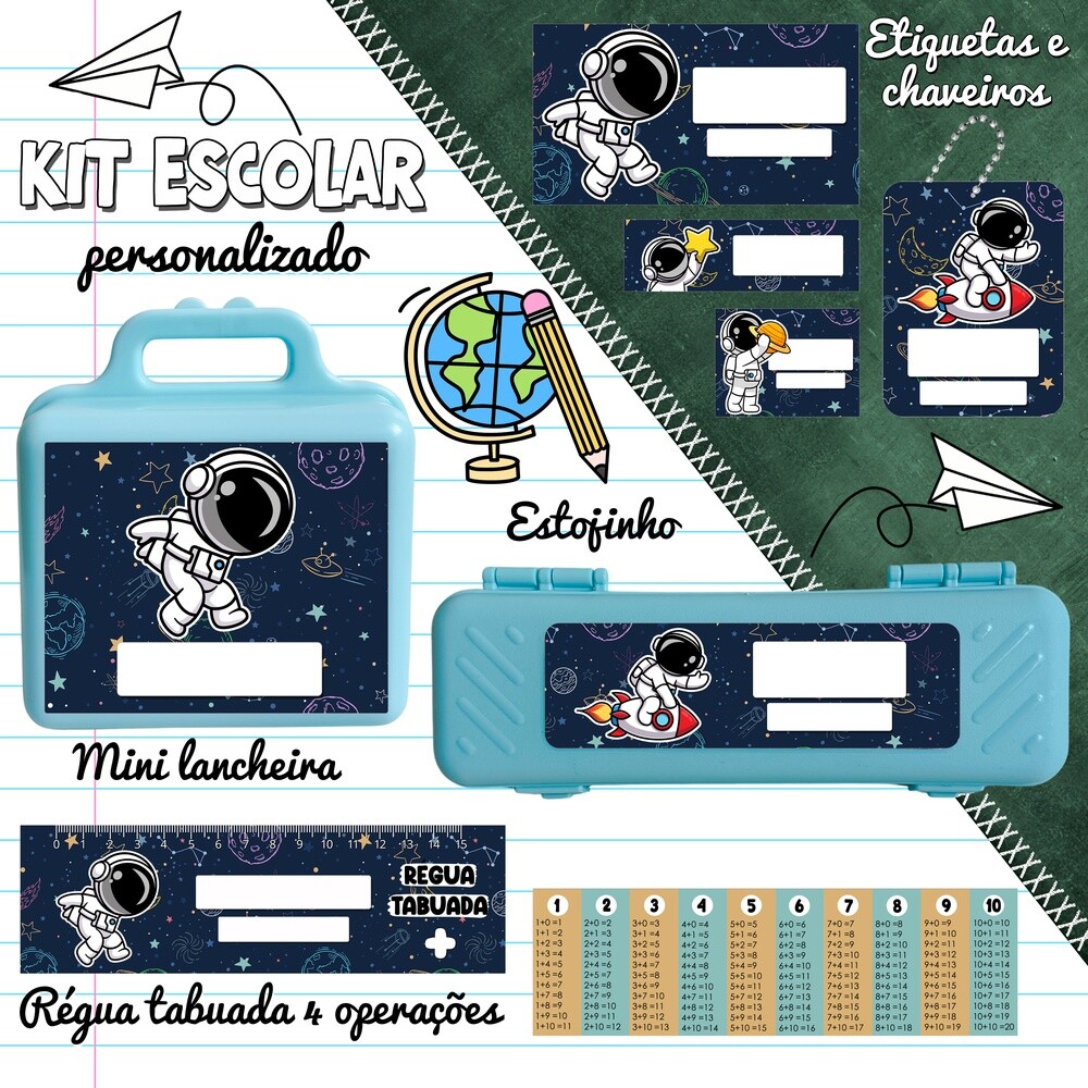 Etiqueta escolar para imprimir  Astronauta EE v6