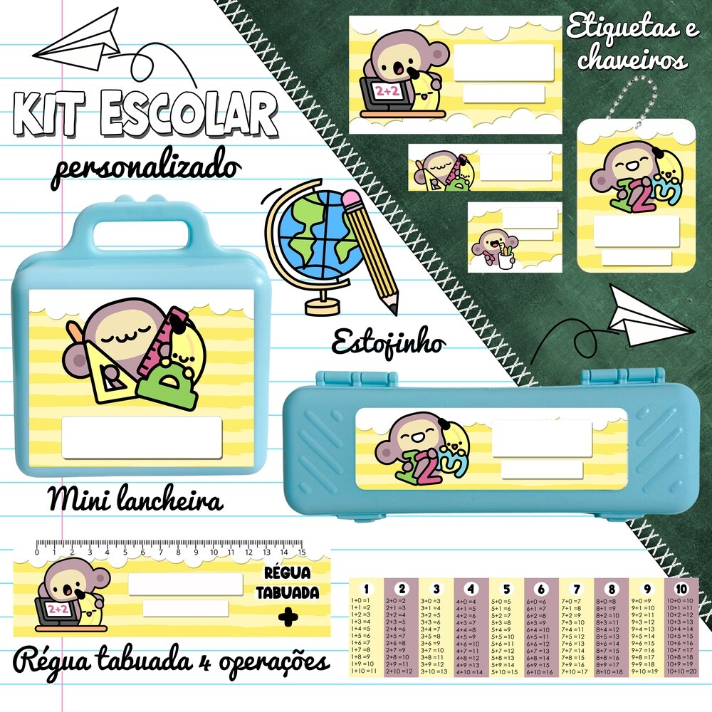 Etiquetas escolares para imprimir animais  V3 Macaco