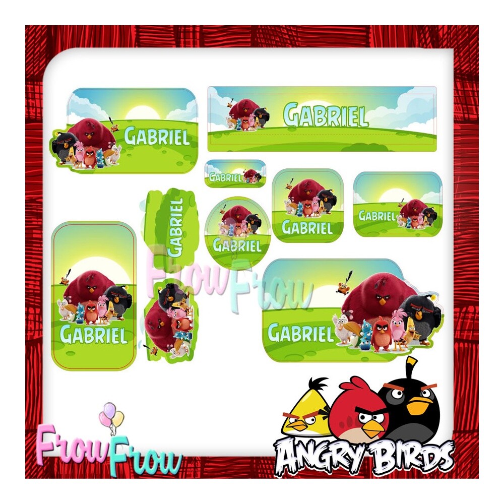Etiquetas escolares para imprimir ANGRY BIRDS V1