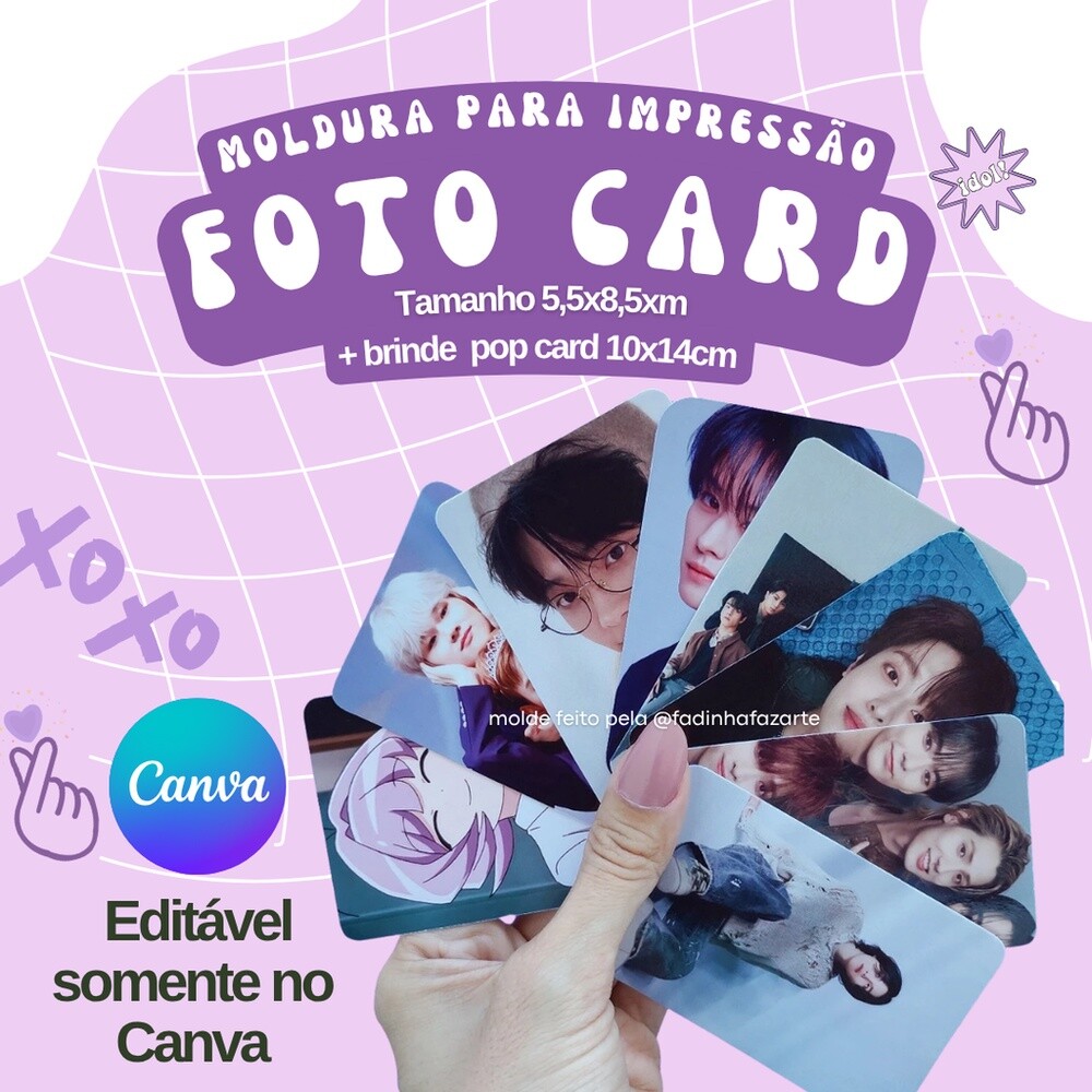 Arquivo Moldura Fotocard editavel no canva
