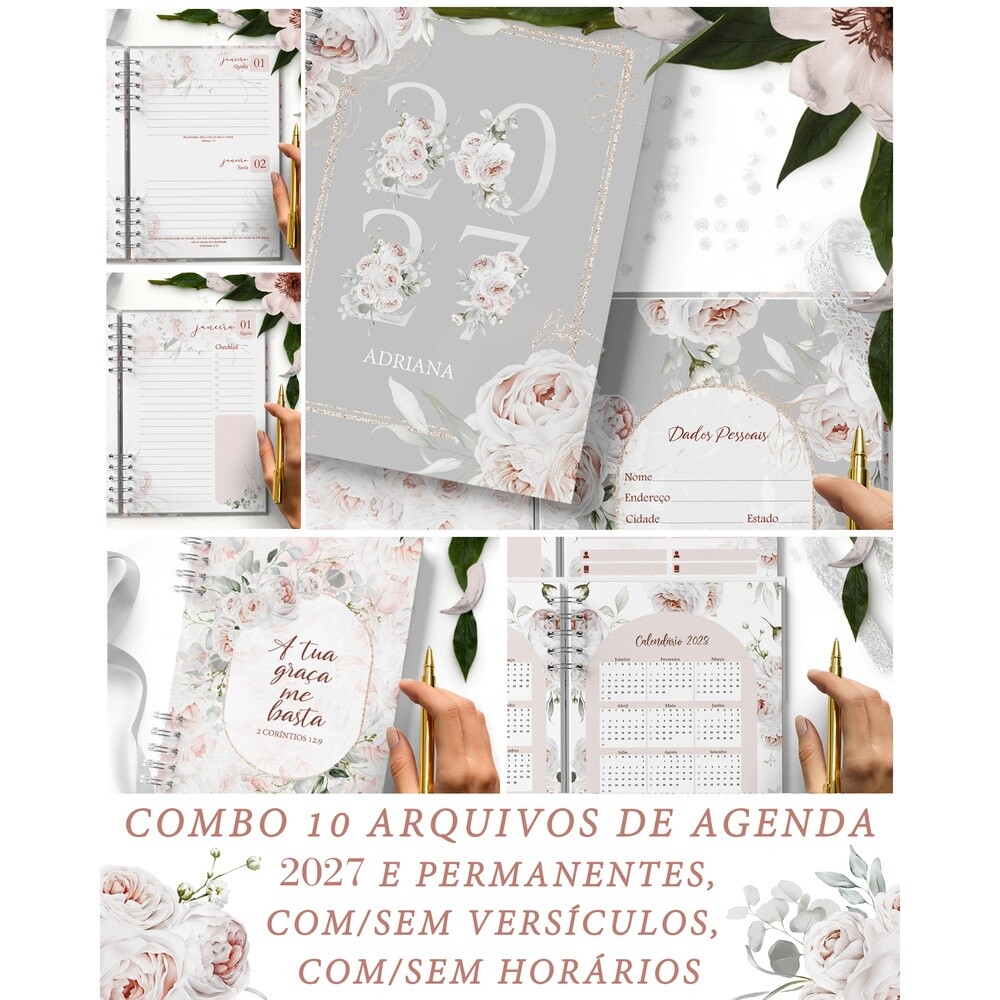 Kit Digital 10 Agendas 2027 e Permanente COM e SEM VERSÍCULOS e 
