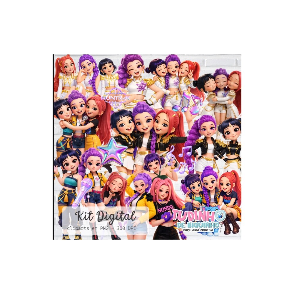 Kit Digital Guerreiras do Kpop 3D 0001