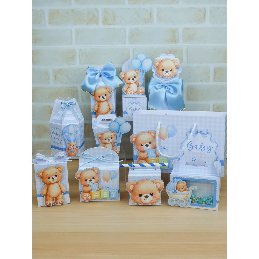 Arquivo de Corte Kit Festa Ursinho Baby - Chuvinha de Papel
