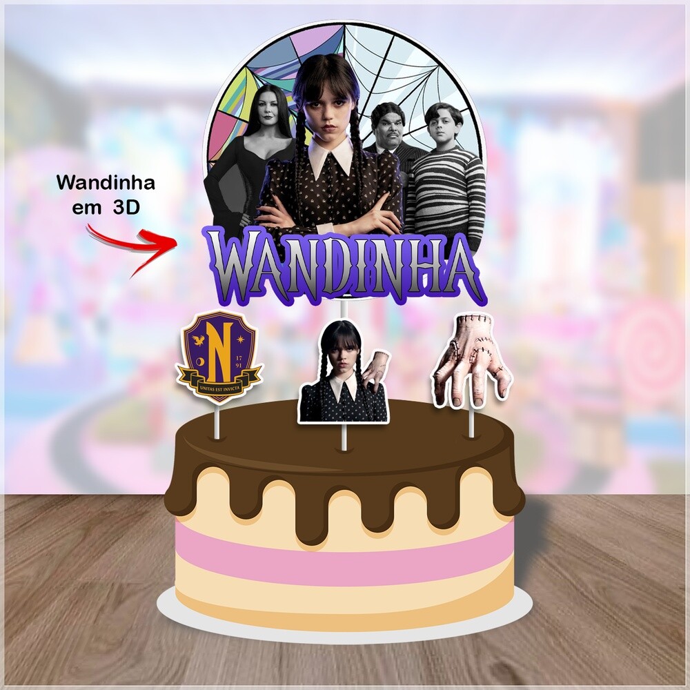 Topo de Bolo Arquivo 21 - Wandinha a