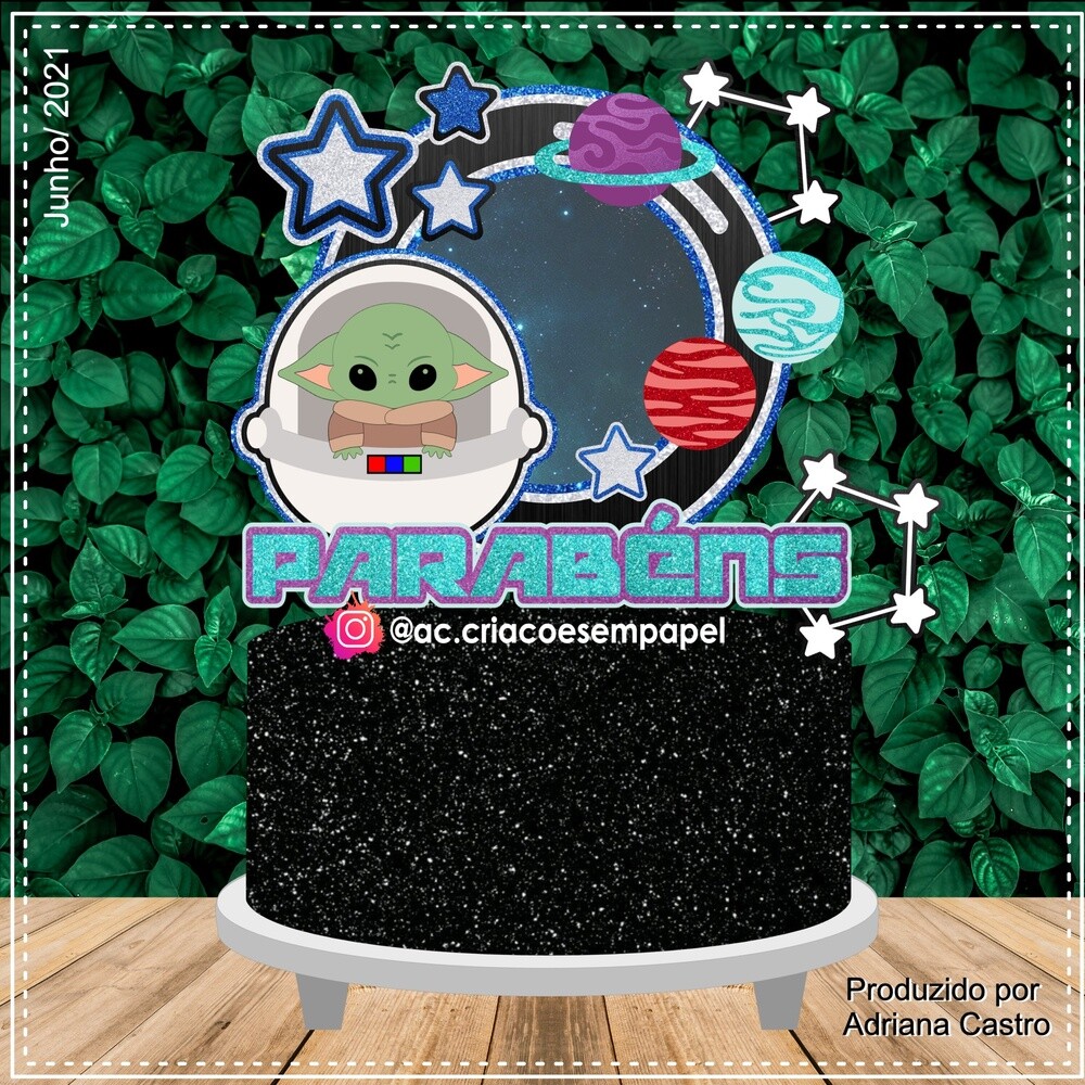 Topo de Bolo Arquivo 02 - Yoda a