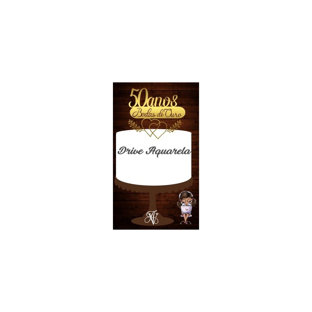Topo de bolo 05 - Bodas de Ouro a