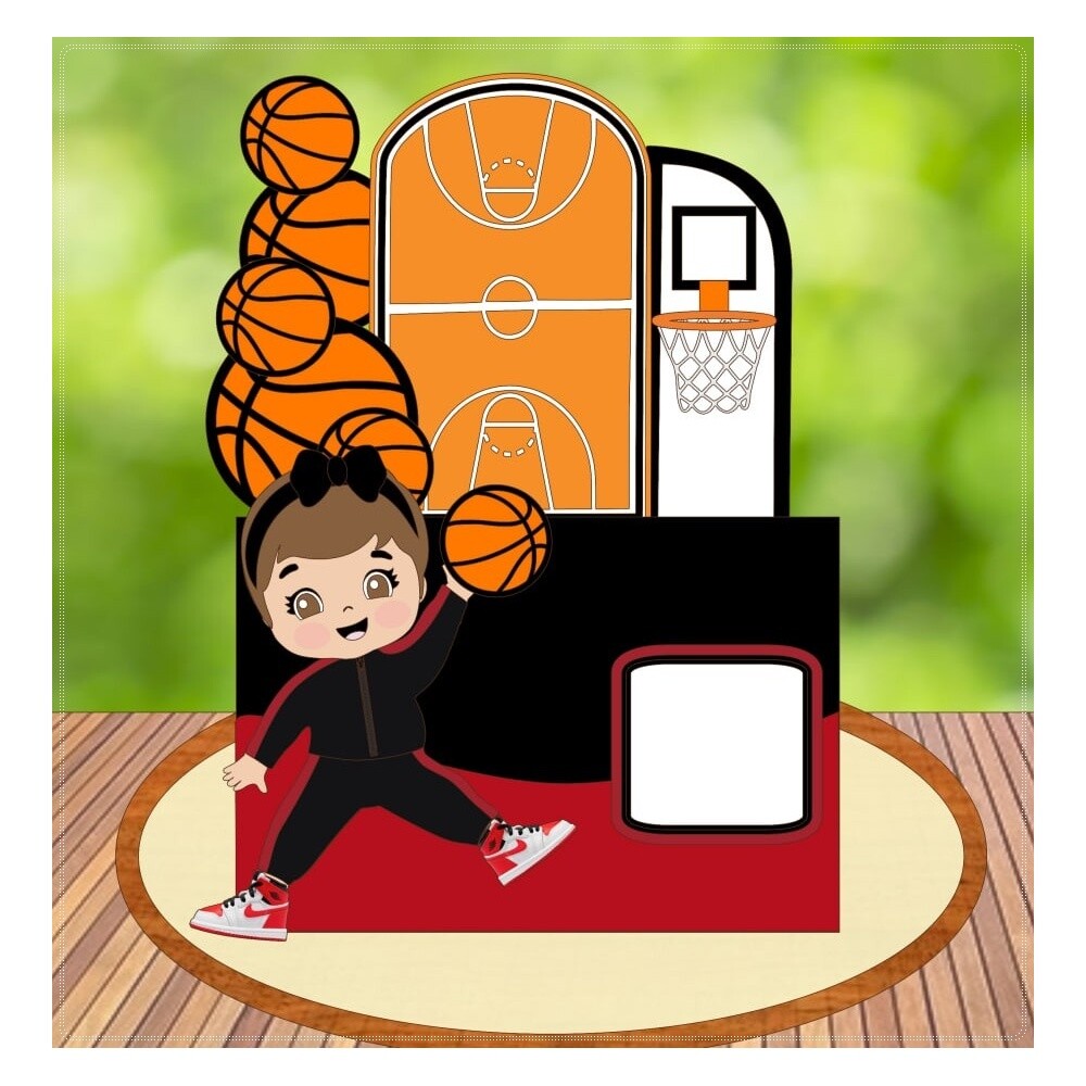 Topo de bolo 14 - Basquete a
