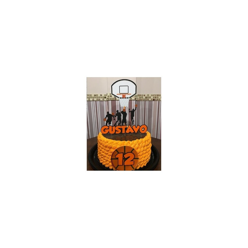 Topo de bolo 7 - Basquete a