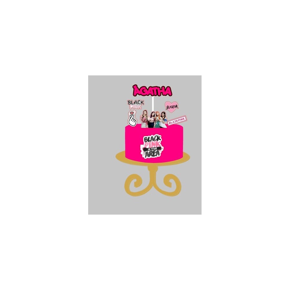 Topo de bolo 1 - Black Pink a