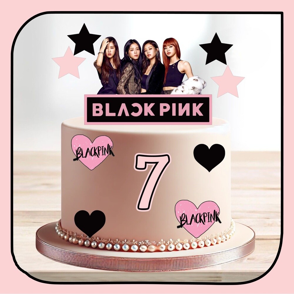 Topo de bolo 11 - Black Pink a