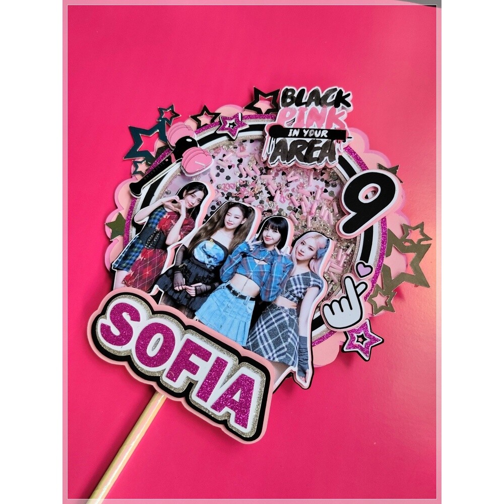 Topo de bolo 2 - Black Pink a