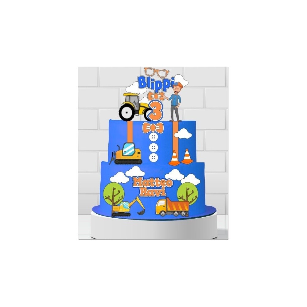 Topo de bolo 6 - Blippi a