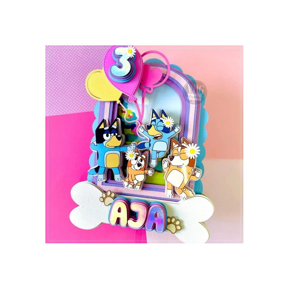 Topo de bolo 15 - Bluey a