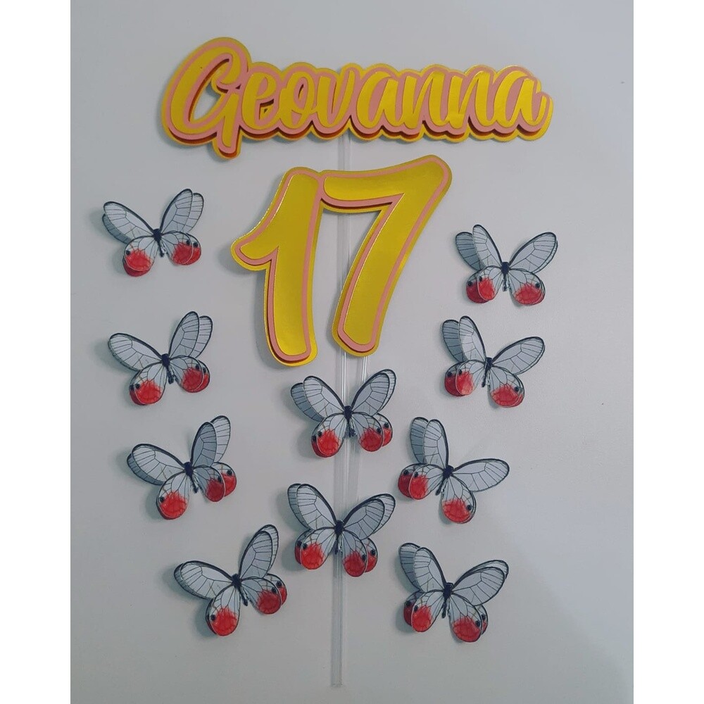 Topo de bolo 44 - Borboletas a