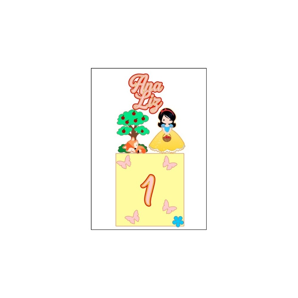Topo de bolo 22 - Branca de Neve a