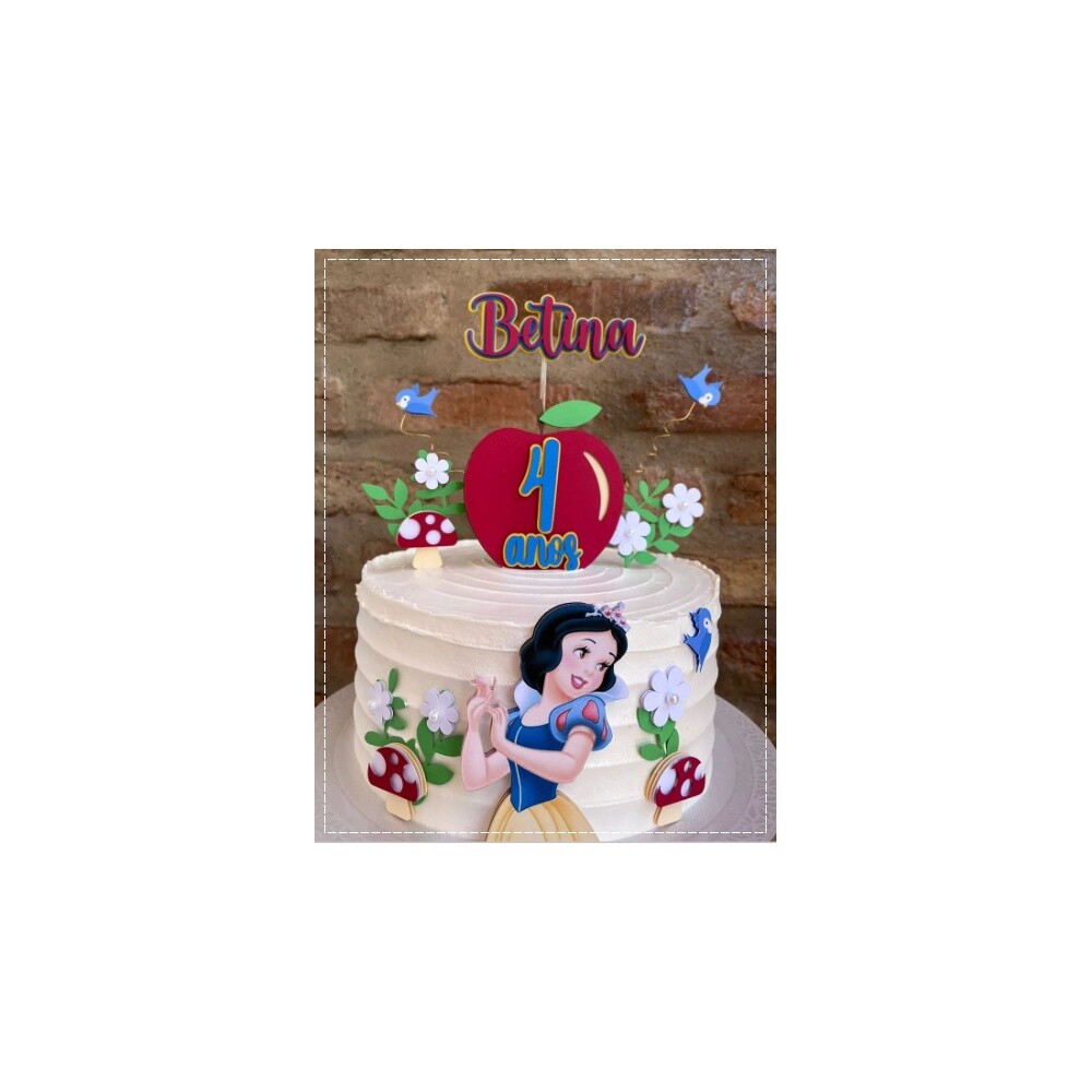 Topo de bolo 27 - Branca de Neve a