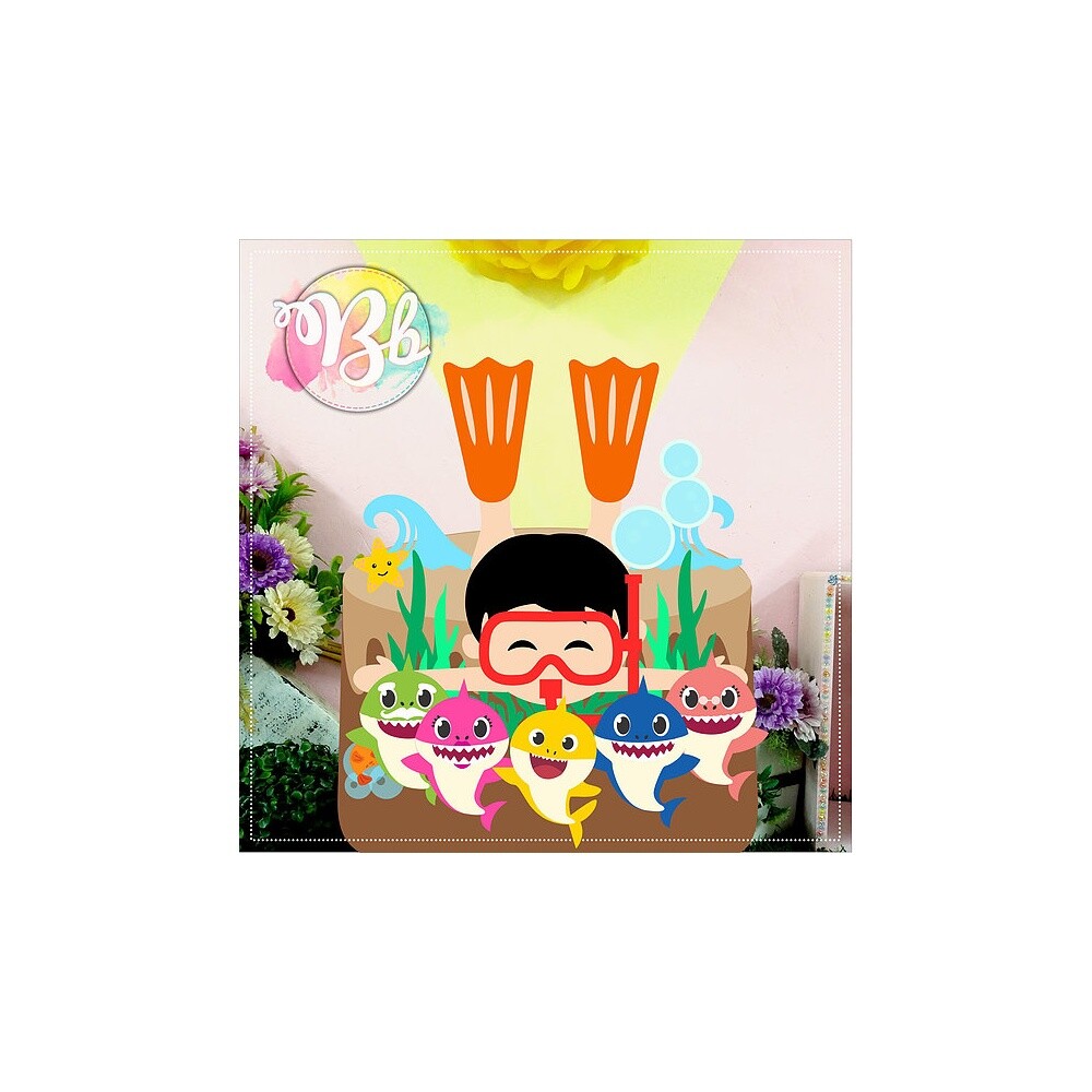 Topo de bolo 06 - Baby Shark a