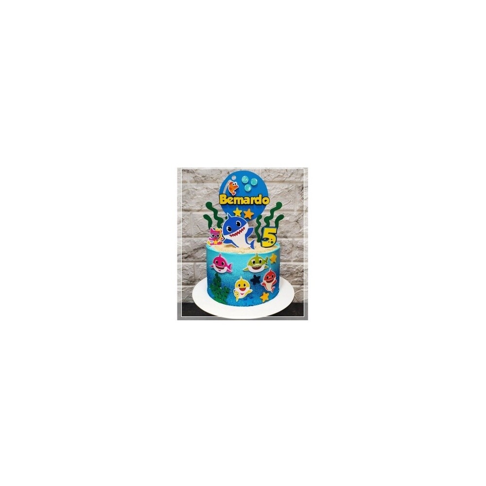Topo de bolo 11 - Baby Shark a