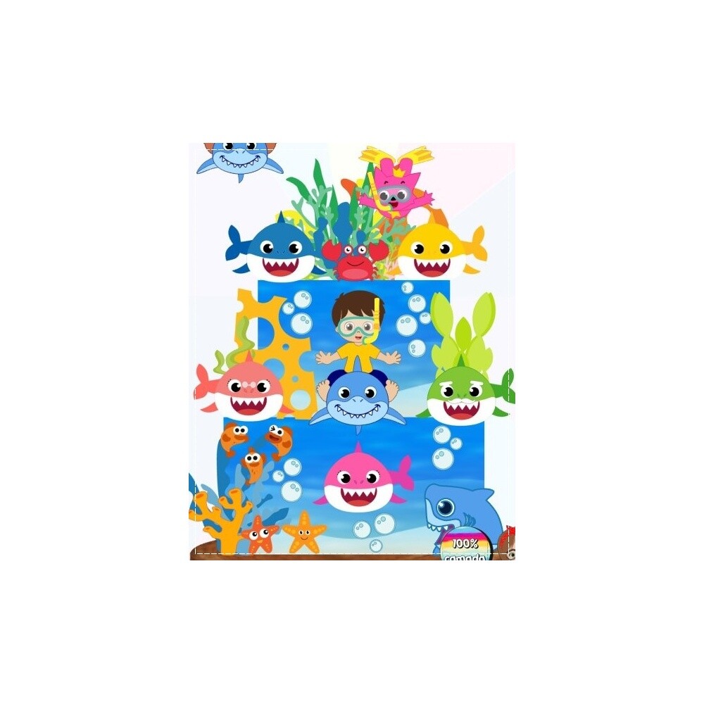 Topo de bolo 27 - Baby Shark a