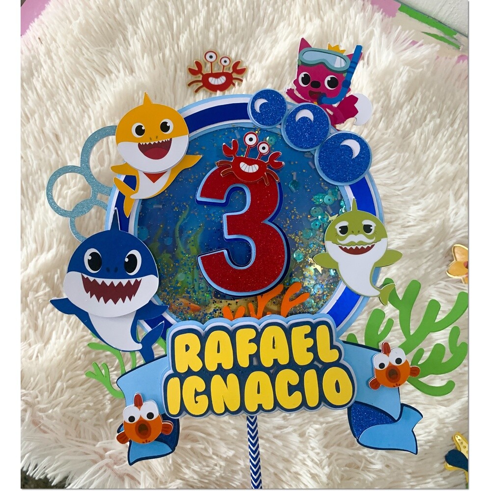 Topo de bolo 32 - Baby Shark a