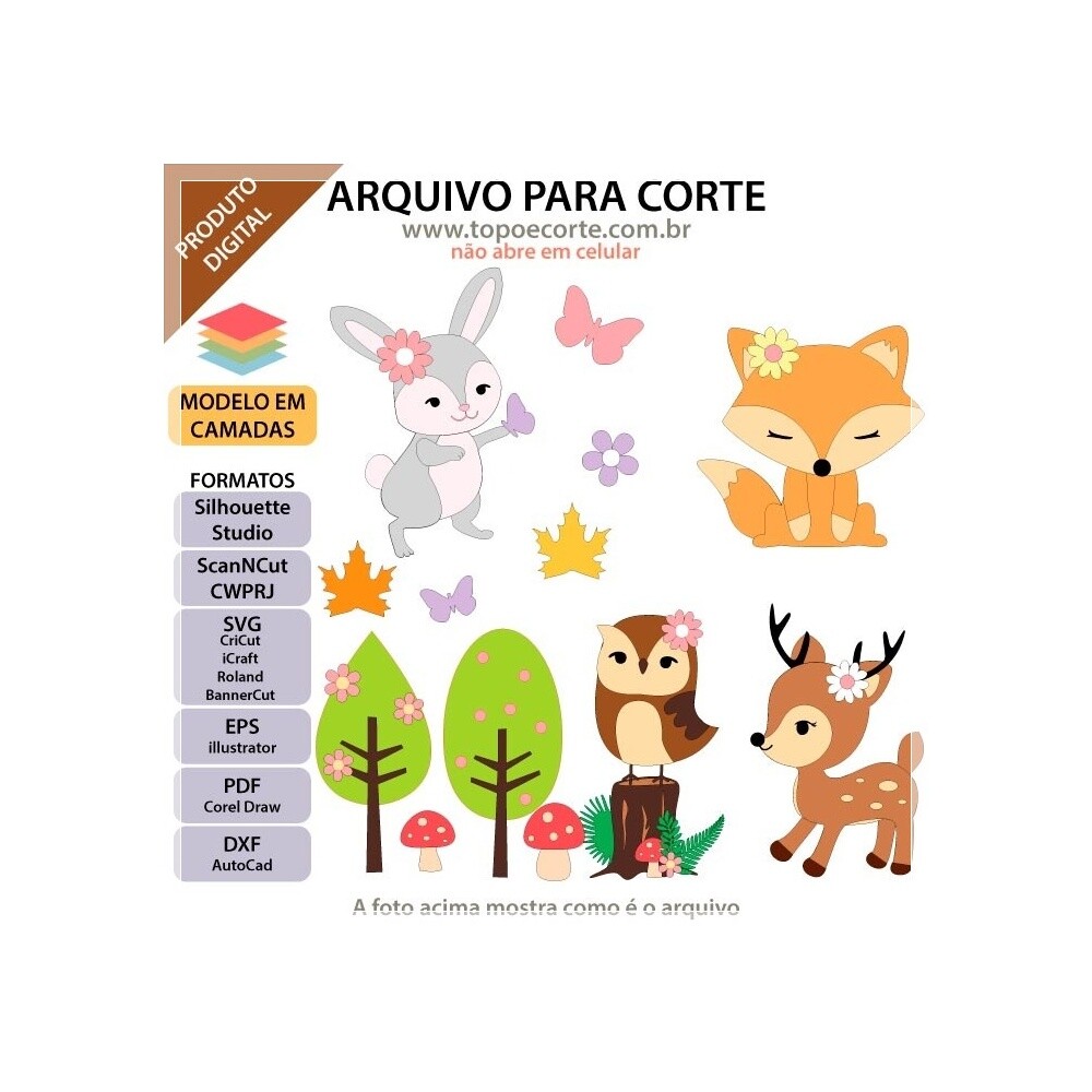 Topo de bolo 07 - Bosque a