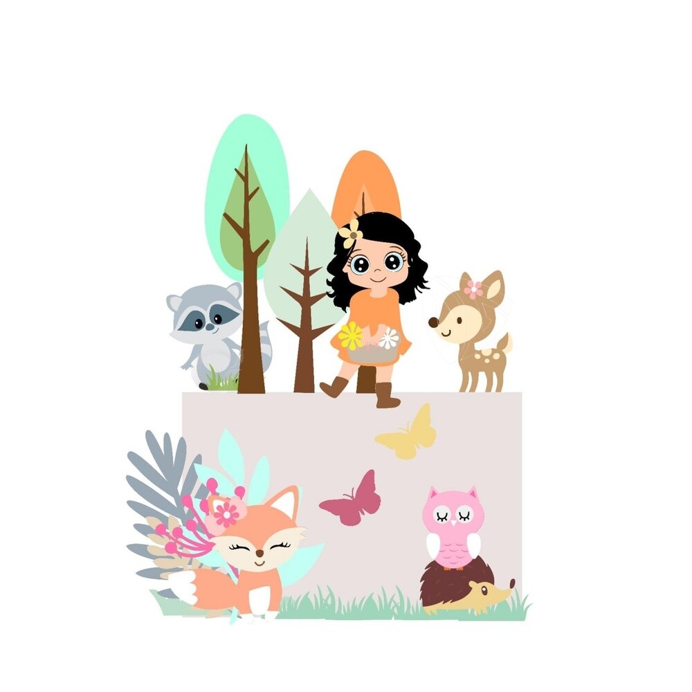 Topo de bolo 16 - Bosque a