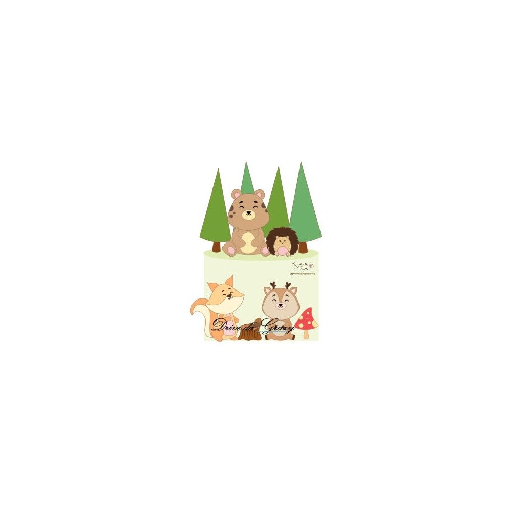 Topo de bolo 30 - Bosque a
