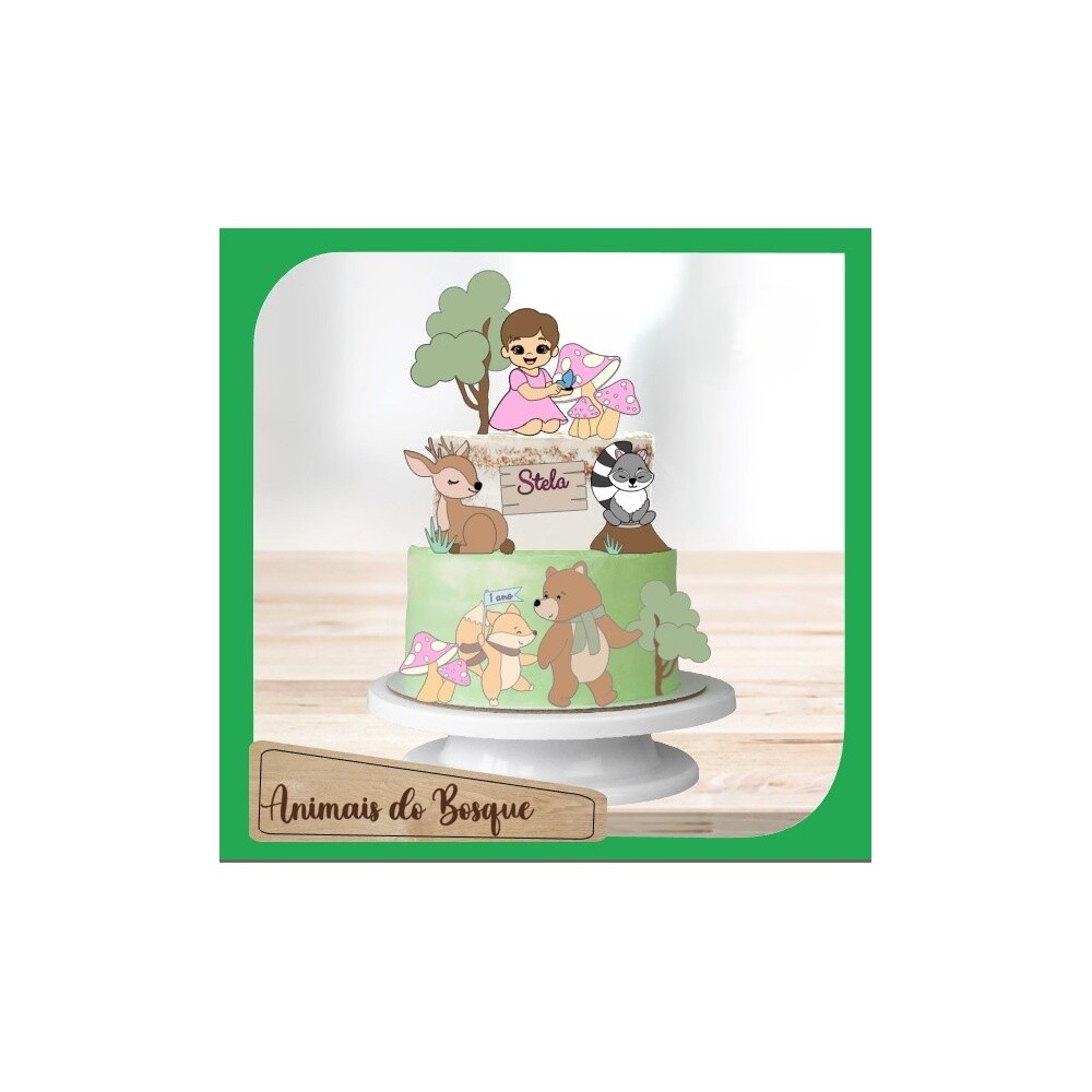 Topo de bolo 43 - Bosque a