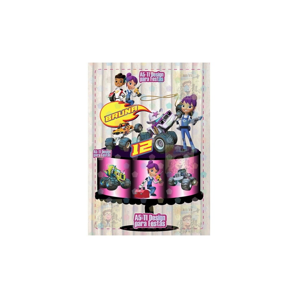 Topo de bolo 3 - Blaze and the Monster Machine a