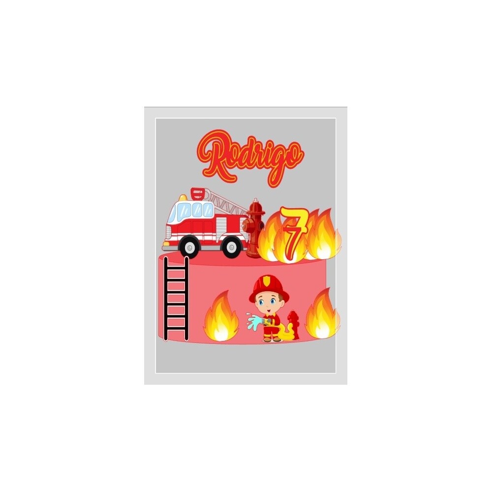 Topo de bolo 18 - Bombeiros a