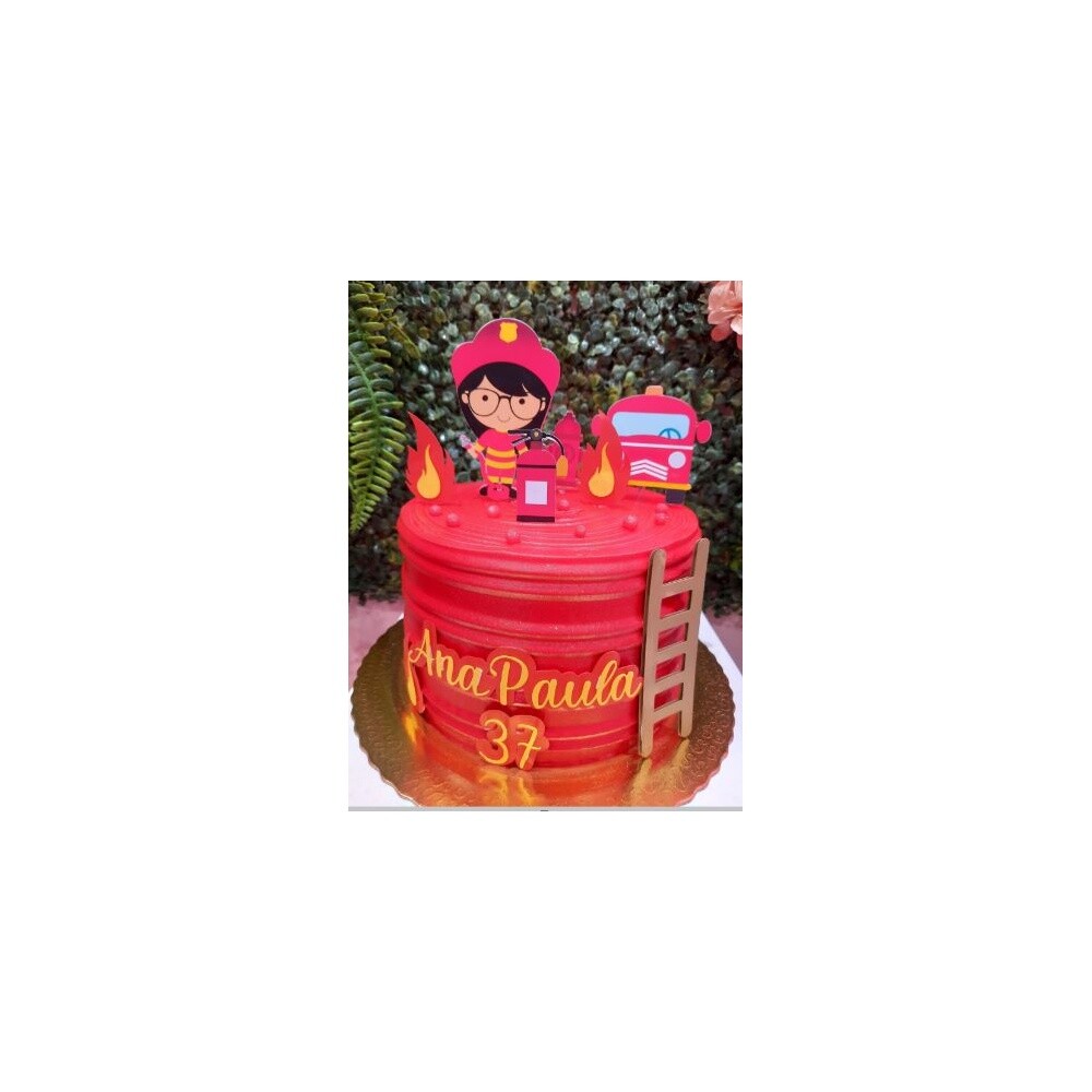 Topo de bolo 20 - Bombeiros a