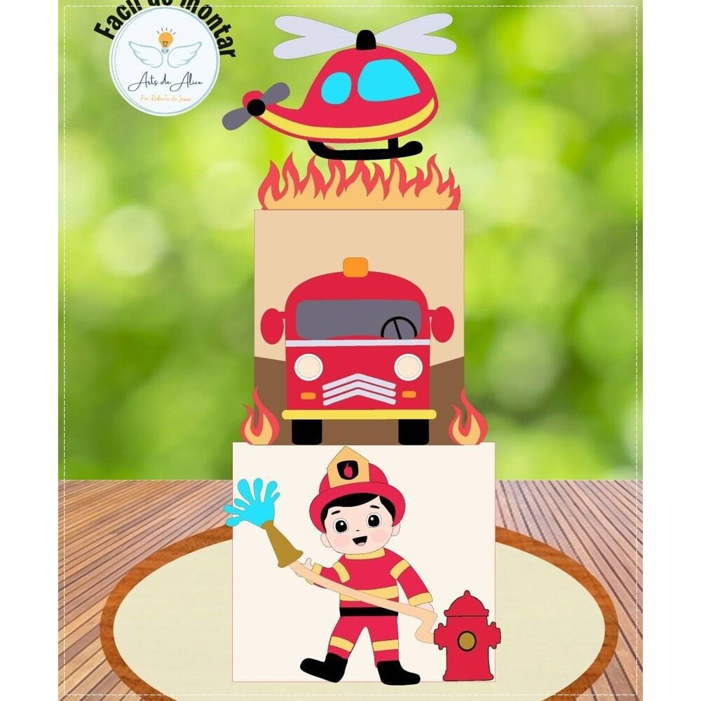 Topo de bolo 24 - Bombeiros a
