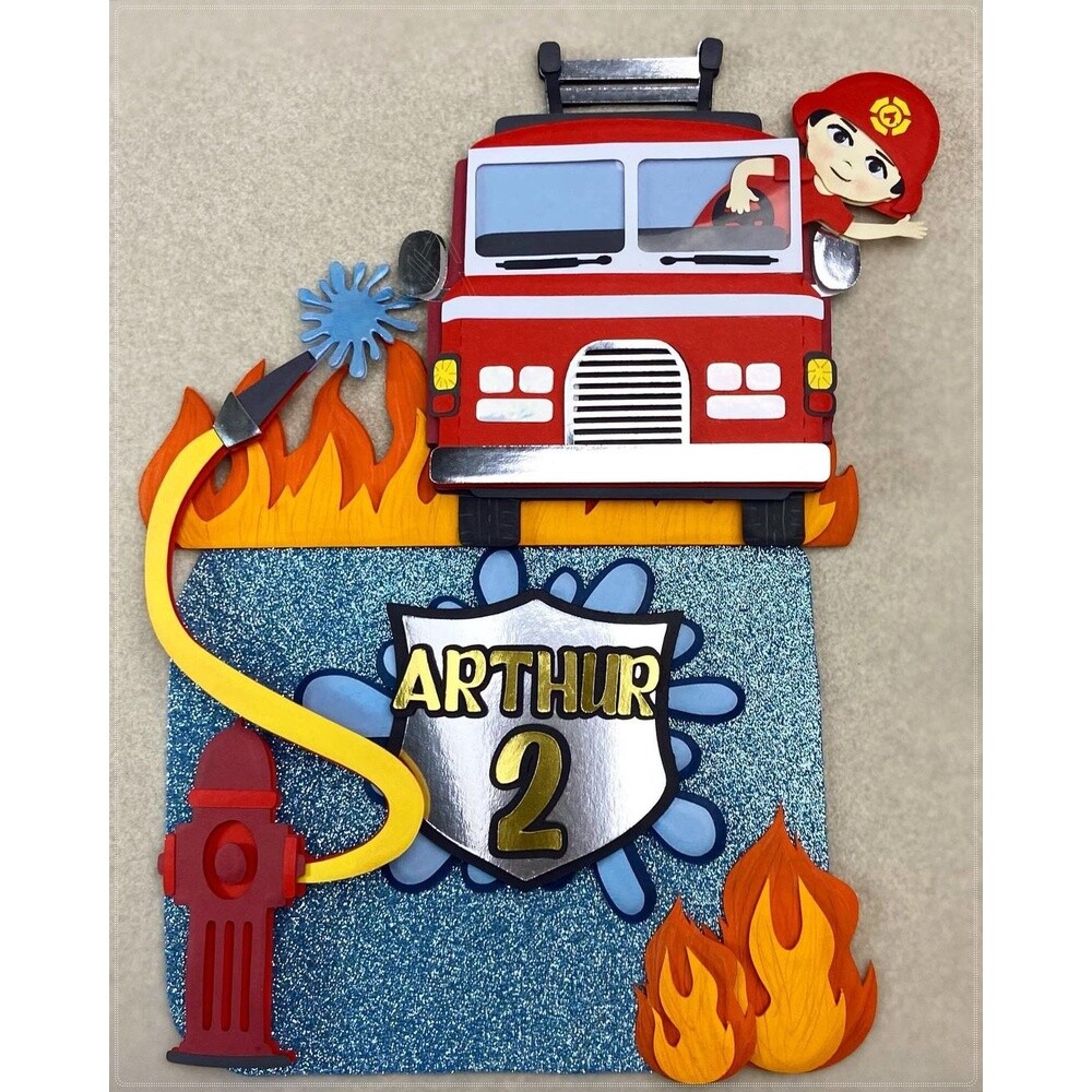 Topo de bolo 26 - Bombeiros a