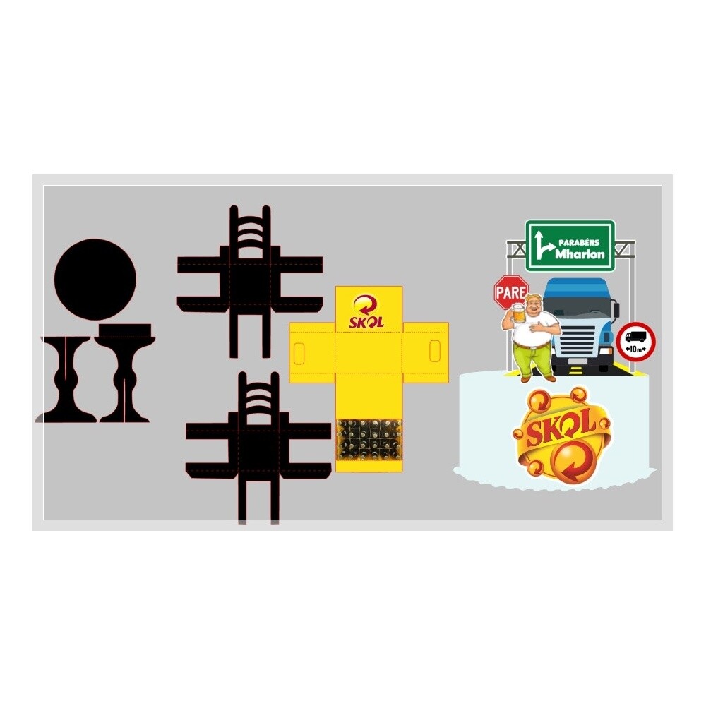 Topo de bolo 03 - Caminhão a