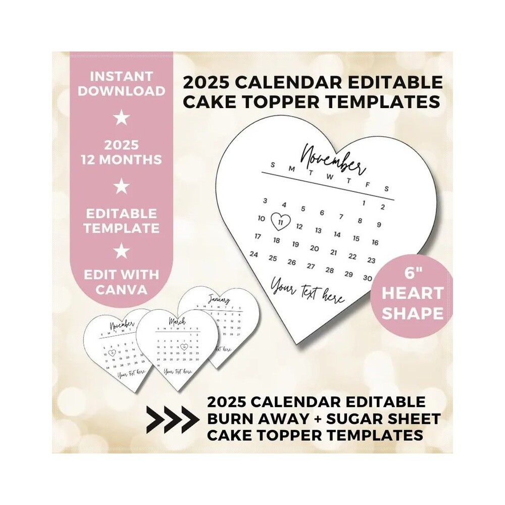 Topo de bolo 03 - Calendario a