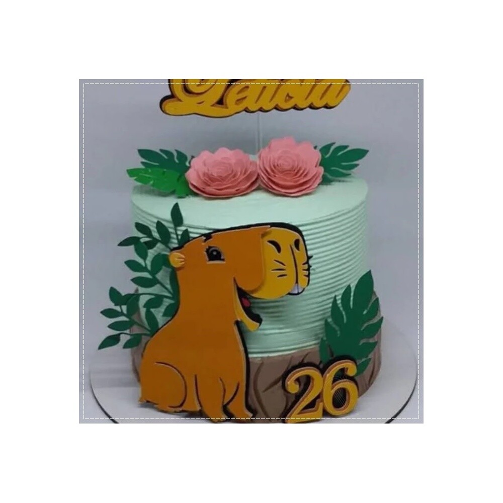 Topo de bolo 02 - Capivara a