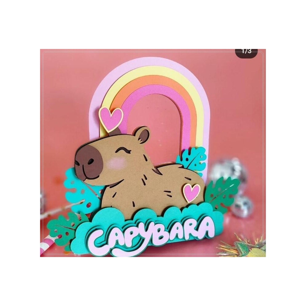 Topo de bolo 04 - Capivara a