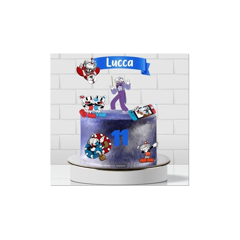 Topo de bolo 03 - Cuphead a