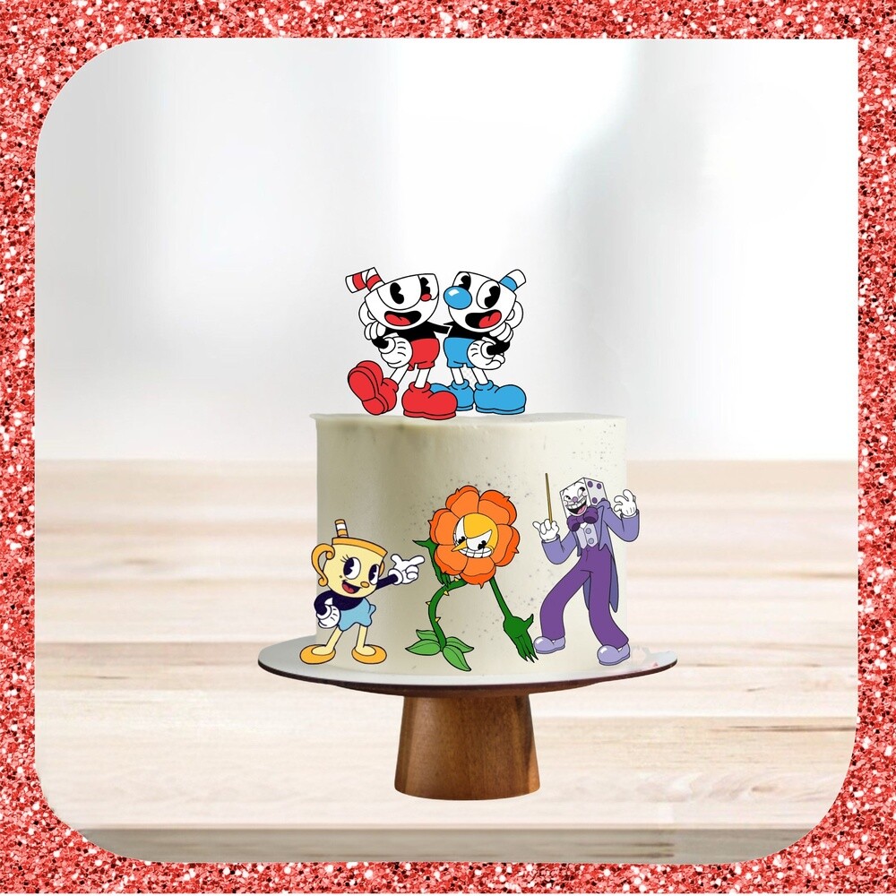 Topo de bolo 04 - Cuphead a