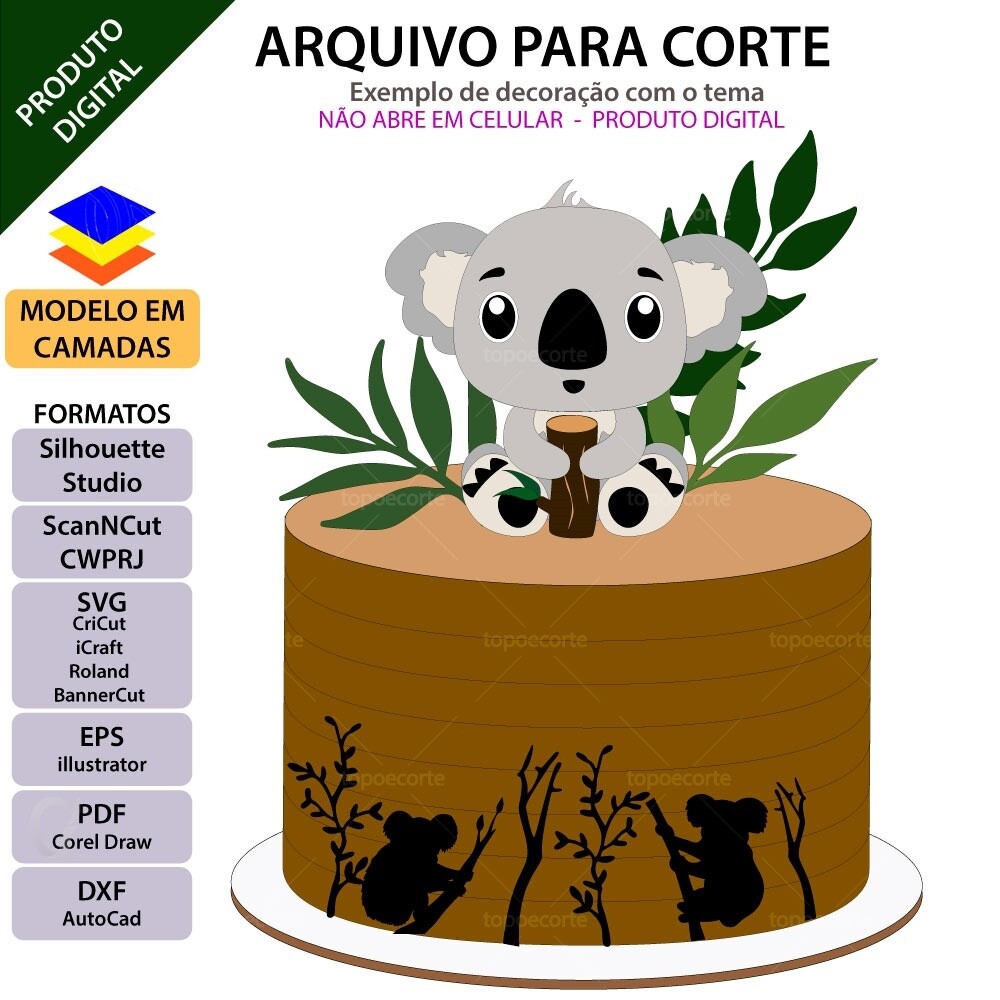 Topo de Bolo Coala 03