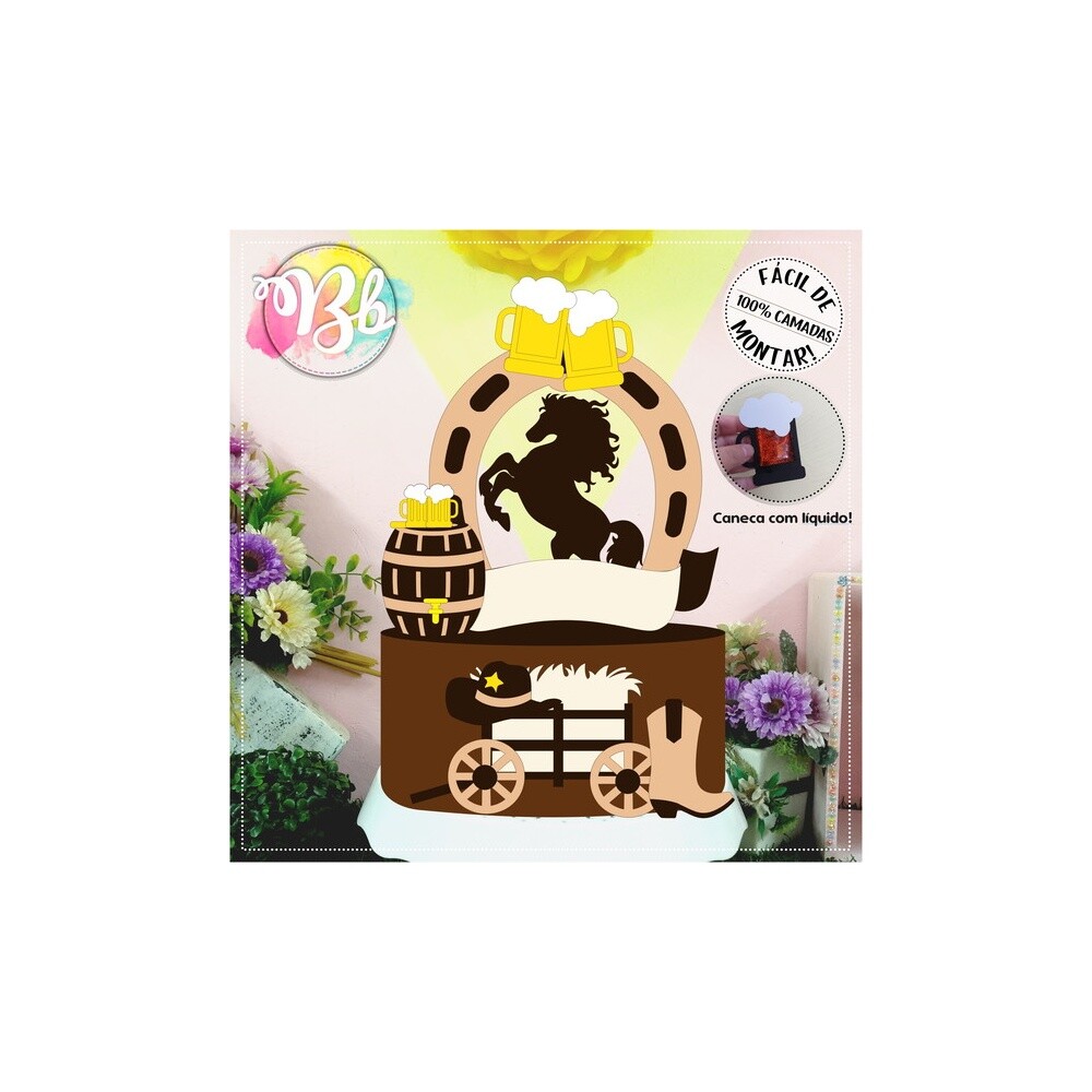 Topo de Bolo Country - Cowboy 21