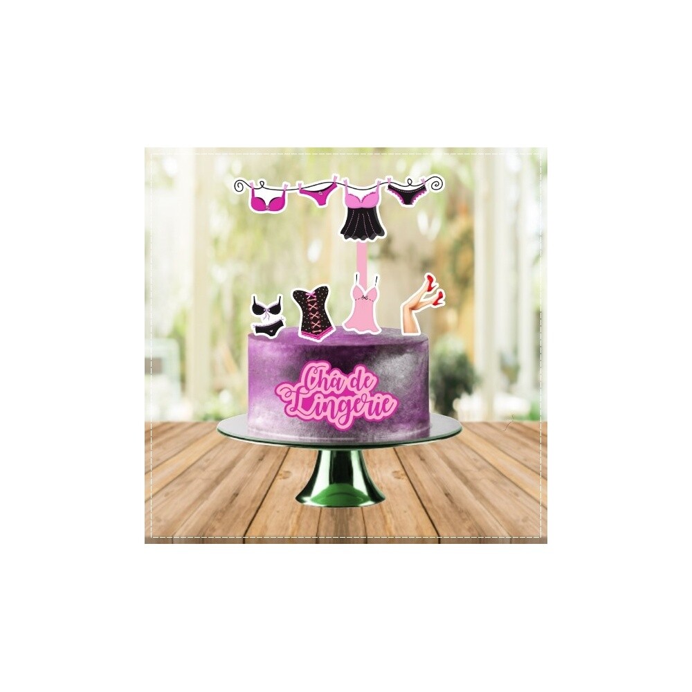 Topo de Bolo Chá de Lingerie 17