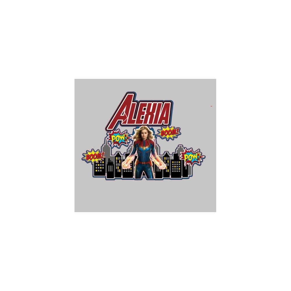 Topo de bolo 05 - Capitã Marvel a