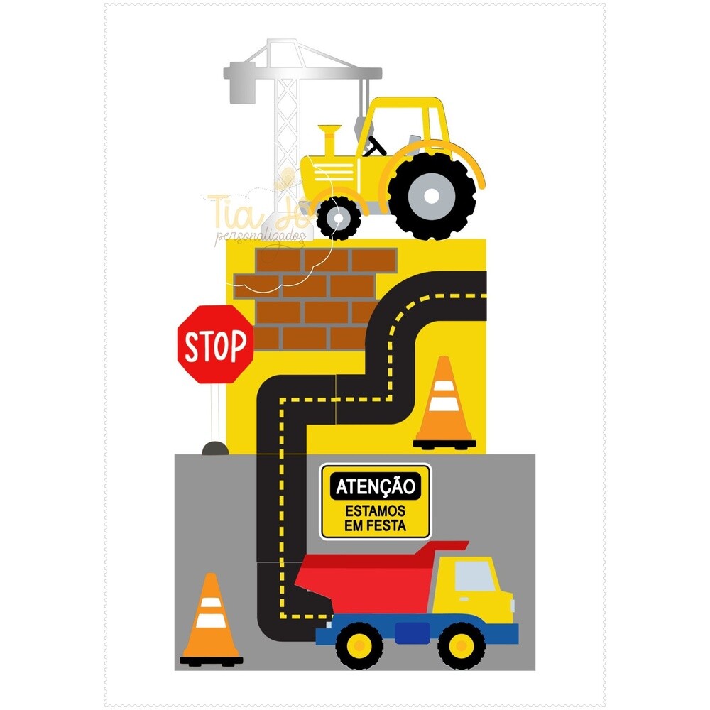 Topo de Bolo Construção 08