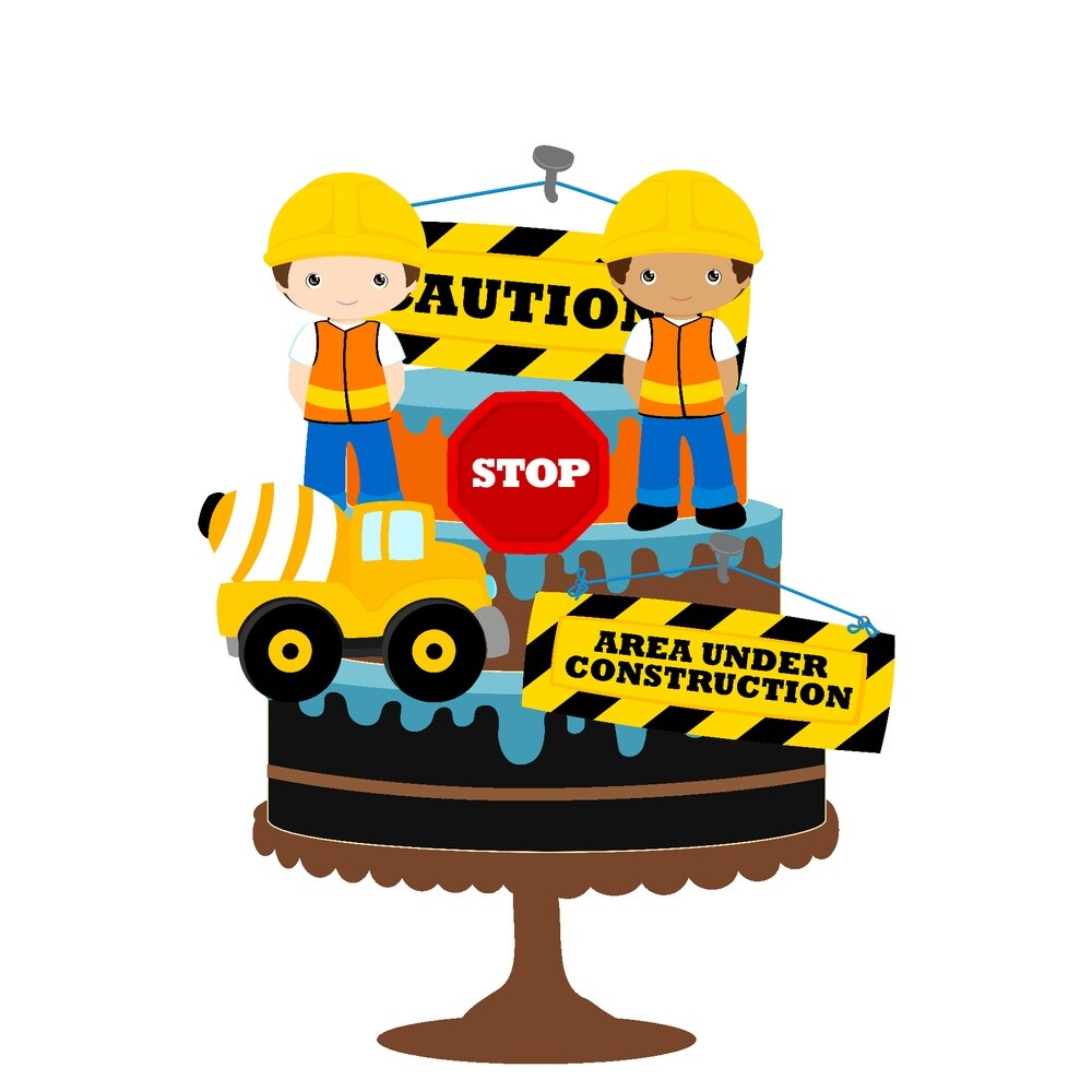 Topo de Bolo Construção 15